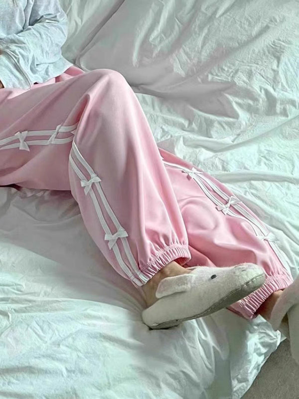 Blue Zone Planet | three-dimensional bow sports pants-TOPS / DRESSES-[Adult]-[Female]-2022 Online Blue Zone Planet