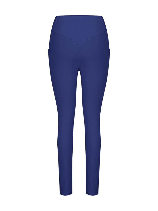 New Women's High Waist Hip Pocket Yoga Pants-[Adult]-[Female]-2022 Online Blue Zone Planet