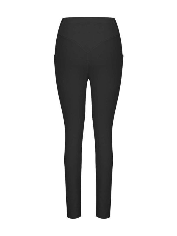 New Women's High Waist Hip Pocket Yoga Pants-[Adult]-[Female]-2022 Online Blue Zone Planet