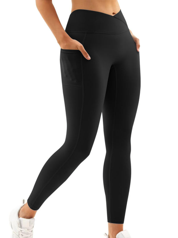 New Women's High Waist Hip Pocket Yoga Pants-[Adult]-[Female]-2022 Online Blue Zone Planet