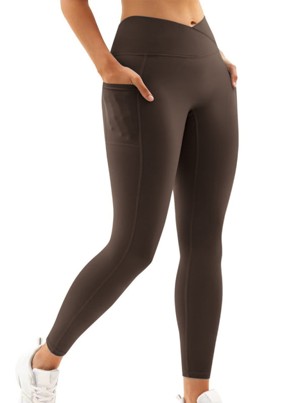 New Women's High Waist Hip Pocket Yoga Pants-[Adult]-[Female]-2022 Online Blue Zone Planet