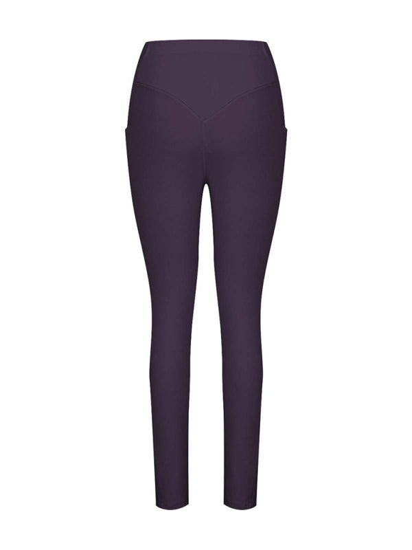 New Women's High Waist Hip Pocket Yoga Pants-[Adult]-[Female]-2022 Online Blue Zone Planet