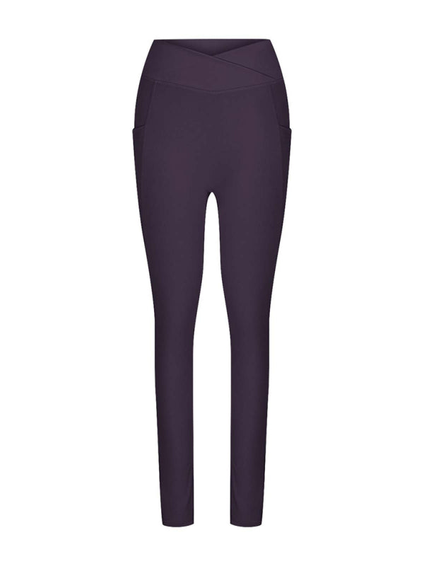 New Women's High Waist Hip Pocket Yoga Pants-[Adult]-[Female]-2022 Online Blue Zone Planet