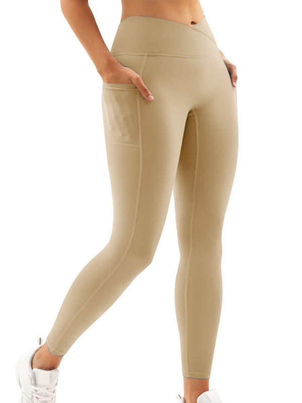 New Women's High Waist Hip Pocket Yoga Pants-[Adult]-[Female]-2022 Online Blue Zone Planet