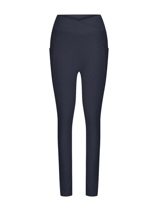 New Women's High Waist Hip Pocket Yoga Pants-[Adult]-[Female]-2022 Online Blue Zone Planet