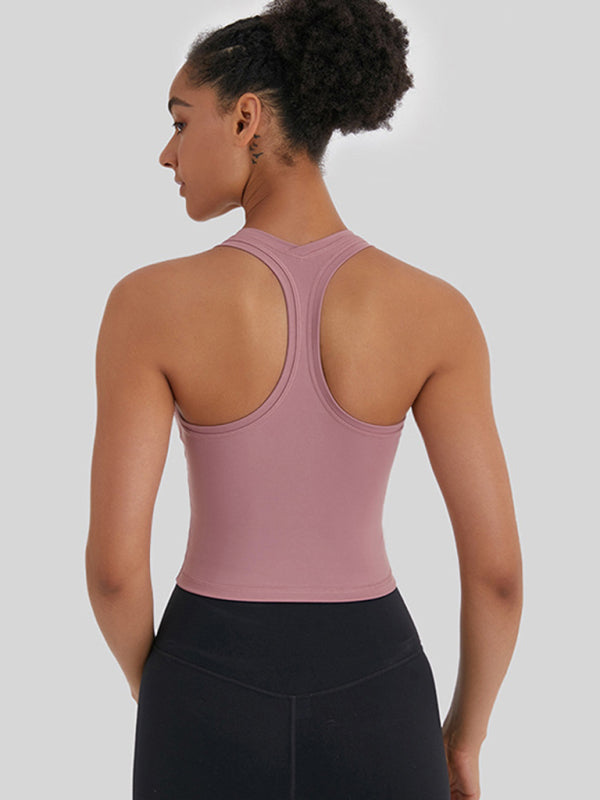 New tight-fitting, high-elastic and beautiful back sports, leisure and versatile yoga vest-[Adult]-[Female]-2022 Online Blue Zone Planet