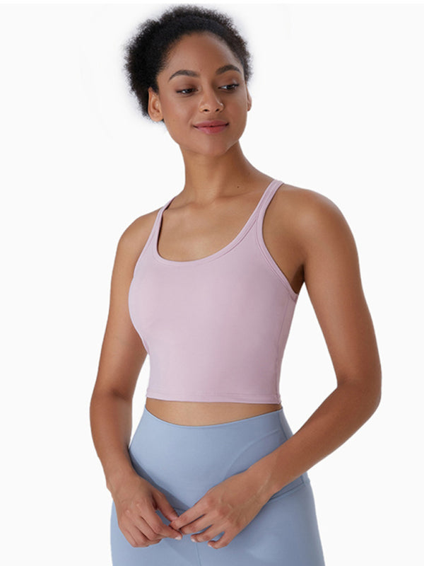 Yoga vest with chest pads antibacterial nude sports bra all-in-one beautiful back bra BLUE ZONE PLANET