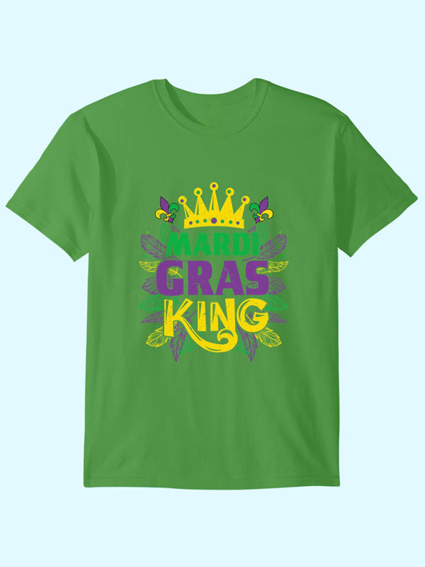 New KING letter printed pattern short-sleeved T-shirt top-[Adult]-[Female]-Green-XS-2022 Online Blue Zone Planet