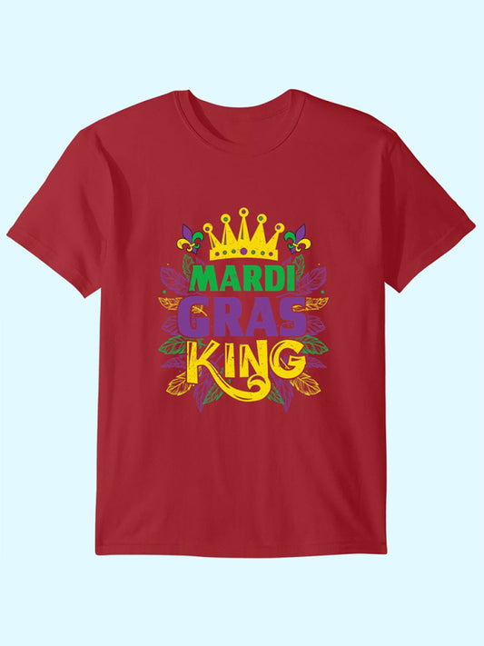 New KING letter printed pattern short-sleeved T-shirt top-[Adult]-[Female]-Red-XS-2022 Online Blue Zone Planet