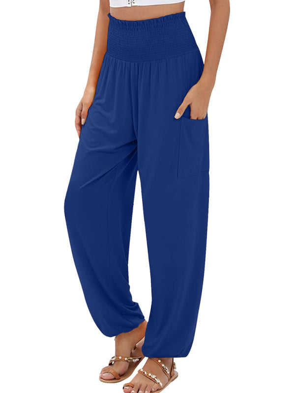 Blue Zone Planet | elastic high waist wide leg trousers BLUE ZONE PLANET