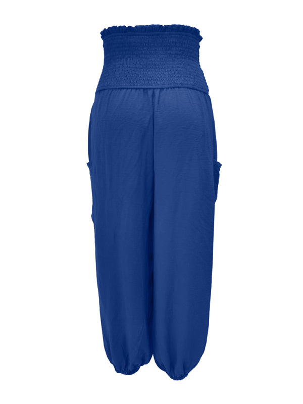 Blue Zone Planet | elastic high waist wide leg trousers BLUE ZONE PLANET