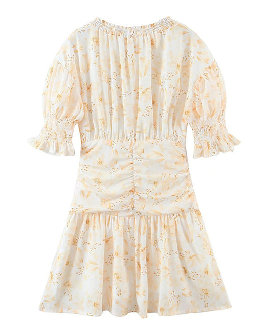 Blue Zone Planet | able elastic pleated pastoral style dress BLUE ZONE PLANET