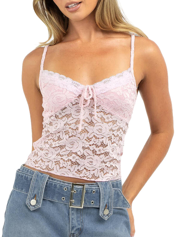 lace V-neck camisole top BLUE ZONE PLANET