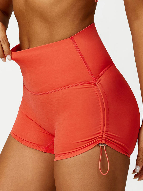 Blue Zone Planet |  New drawstring yoga wear breathable solid color running tight shorts kakaclo