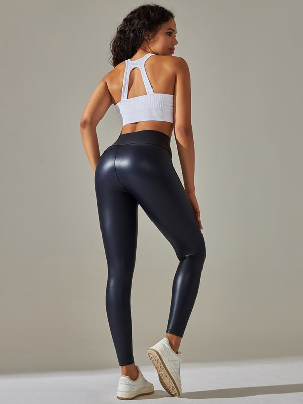 High Waisted Yoga Pants, Black And outlet Yellow Herringbone Style Sports Pants