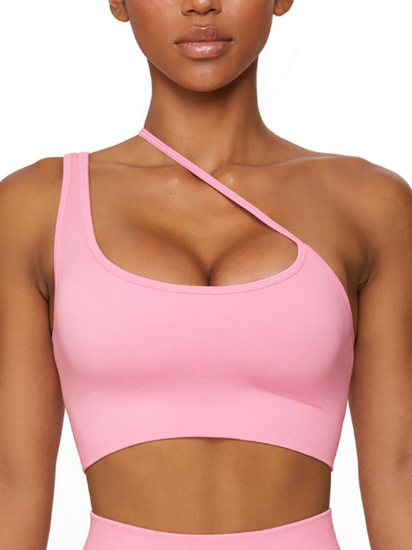 Blue Zone Planet | New seamless solid color knitted high elastic sports bra underwear-[Adult]-[Female]-Pink-S-2022 Online Blue Zone Planet