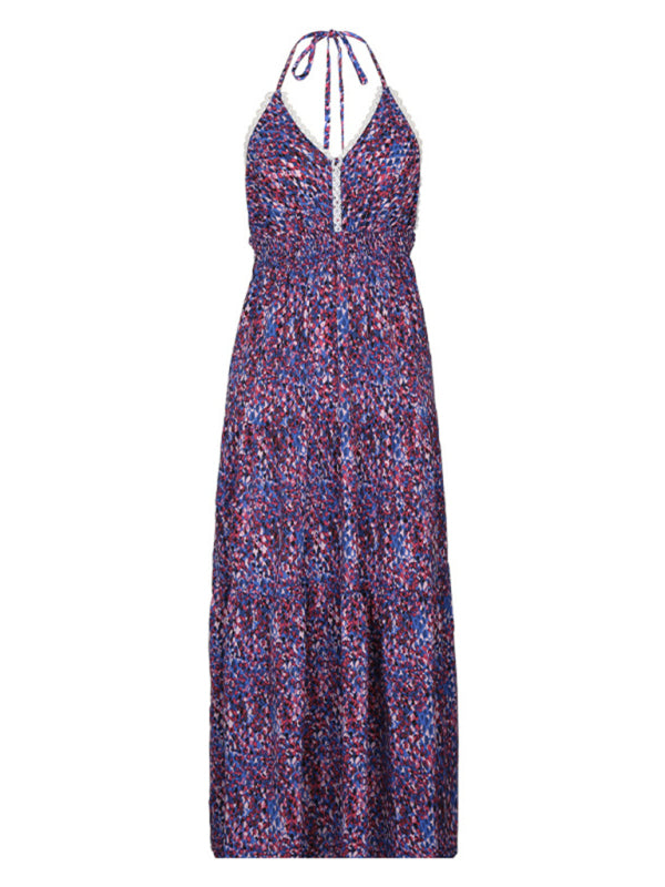Blue Zone Planet | printed holiday style spaghetti strap dress BLUE ZONE PLANET