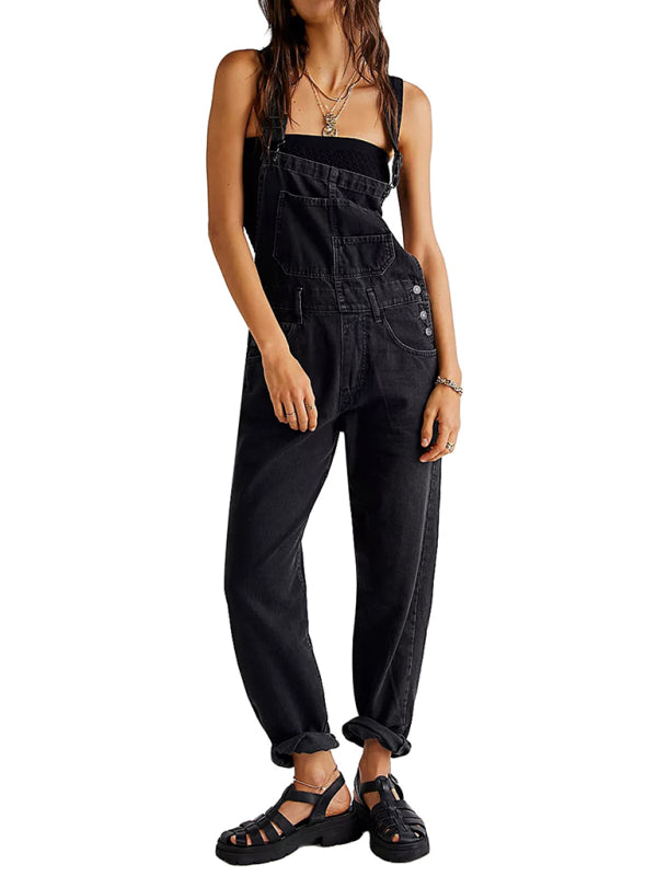 Blue Zone Planet |  style jumpsuit loose denim overalls trousers BLUE ZONE PLANET