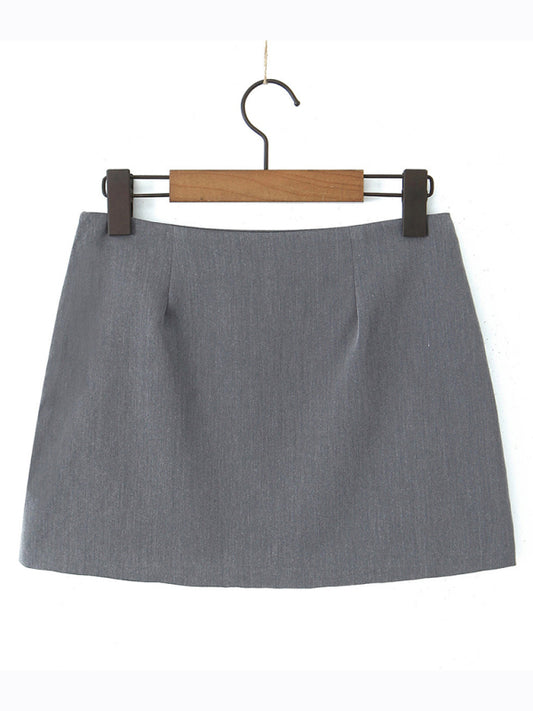 Abigail's Square-Neck Back Strap Tube Top Hip-covering Mini Skirt Set BLUE ZONE PLANET