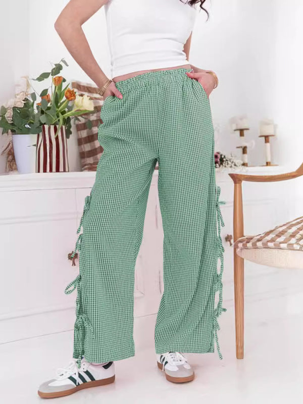 Fashion plaid strappy trousers BLUE ZONE PLANET