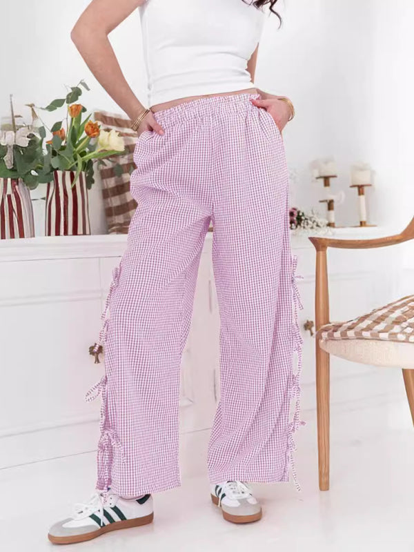 Fashion plaid strappy trousers BLUE ZONE PLANET