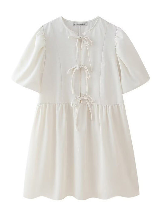 New fashionable strappy sweet puff sleeve dress