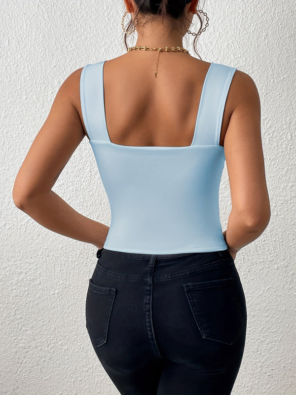 Blue Zone Planet |  camisole wide shoulder strap slim hot girl sleeveless top BLUE ZONE PLANET