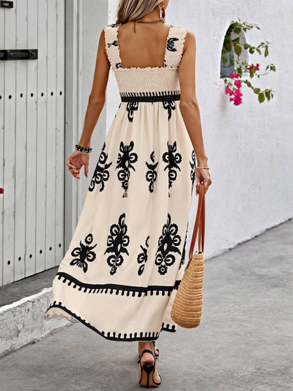 Resort style printed cross front midi dress-TOPS / DRESSES-[Adult]-[Female]-2022 Online Blue Zone Planet