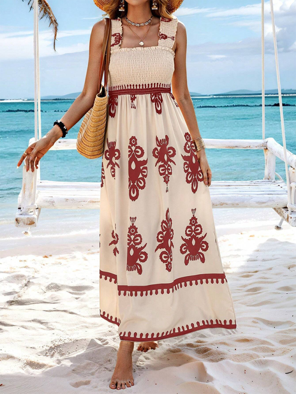 Blue Planet | Resort style printed cross front midi dress