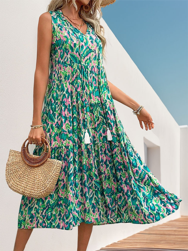 Resort Sleeveless Boho Dress-TOPS / DRESSES-[Adult]-[Female]-2022 Online Blue Zone Planet