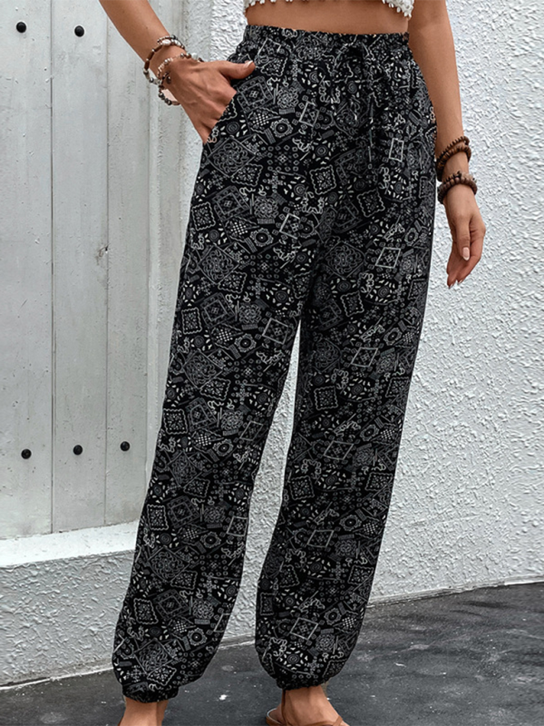 Women's printed bohemian style skinny pants1-[Adult]-[Female]-2022 Online Blue Zone Planet