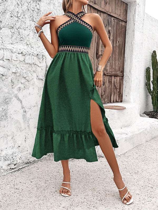 Blue Zone Planet | New elegant halter neck high waist dress Blue Zone Planet | New elegant halter neck high waist dress