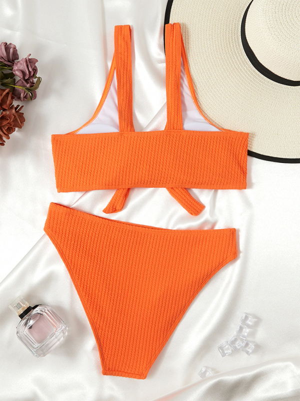 Women's Swimwear Pierced Solid Color Hollow Bikinis-[Adult]-[Female]-2022 Online Blue Zone Planet