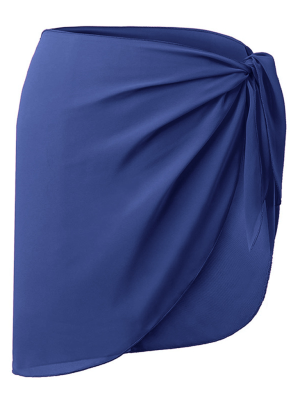 Women's Bikini Cover Up Shirt Beach Wrap Dress Chiffon Skirt Apron-[Adult]-[Female]-Blue-FREESIZE-2022 Online Blue Zone Planet