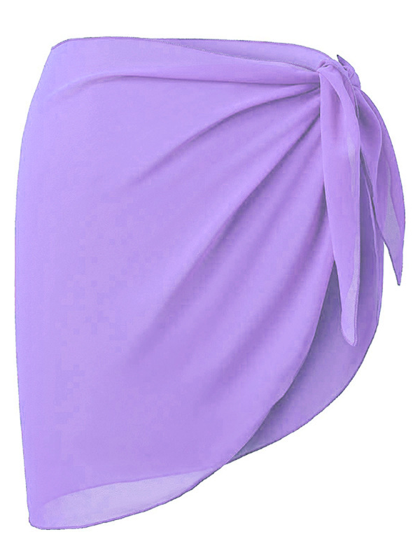 Women's Bikini Cover Up Shirt Beach Wrap Dress Chiffon Skirt Apron-[Adult]-[Female]-Purple-FREESIZE-2022 Online Blue Zone Planet