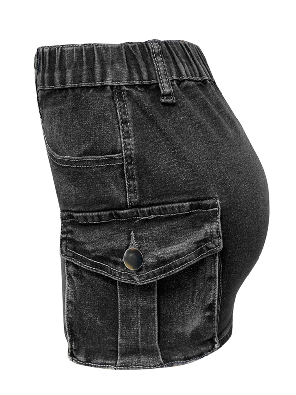 denim skirt summer retro elastic tight workwear pocket hip skirt-[Adult]-[Female]-2022 Online Blue Zone Planet