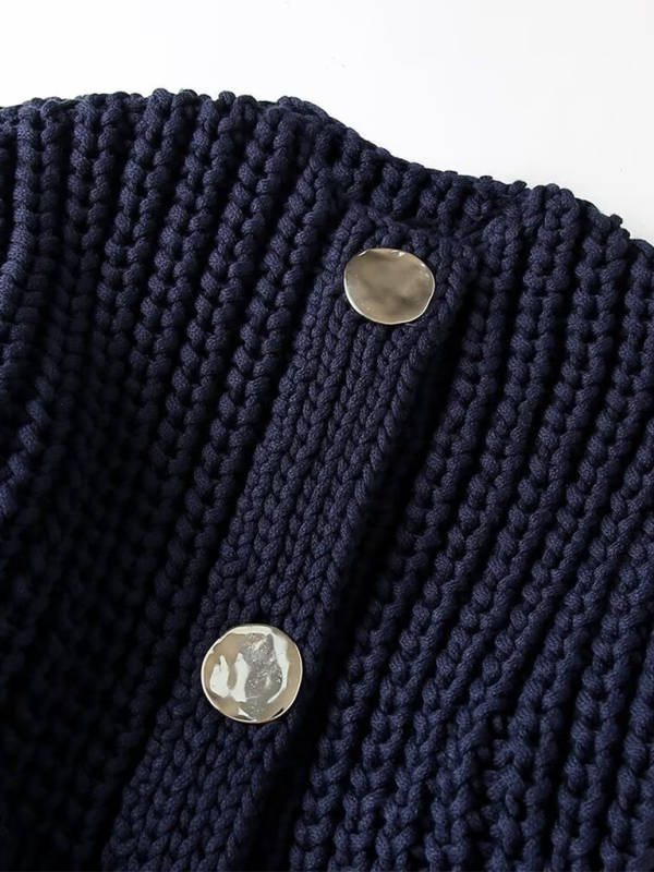 Chunky Needle Long Sleeve Knitted Jacket-[Adult]-[Female]-2022 Online Blue Zone Planet