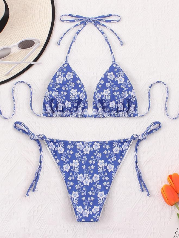 Bikini women's split floral high-end fashion swimsuit bikini beach swimsuit-[Adult]-[Female]-2022 Online Blue Zone Planet