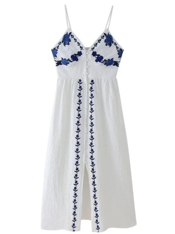 Blue Zone Planet | New Sexy Embroidered Suspender Dress-TOPS / DRESSES-[Adult]-[Female]-2022 Online Blue Zone Planet