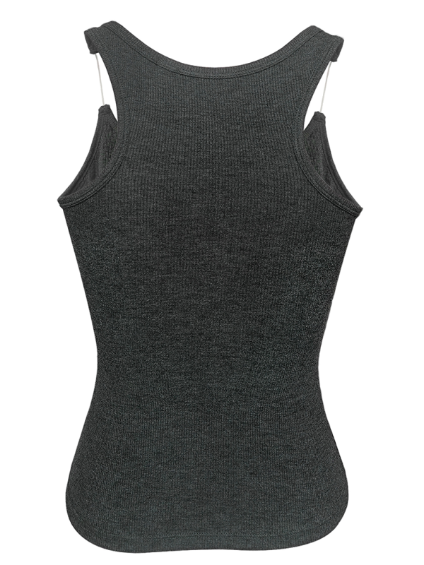 Women's Camisole with Padded Ribbed Knit Top-[Adult]-[Female]-2022 Online Blue Zone Planet