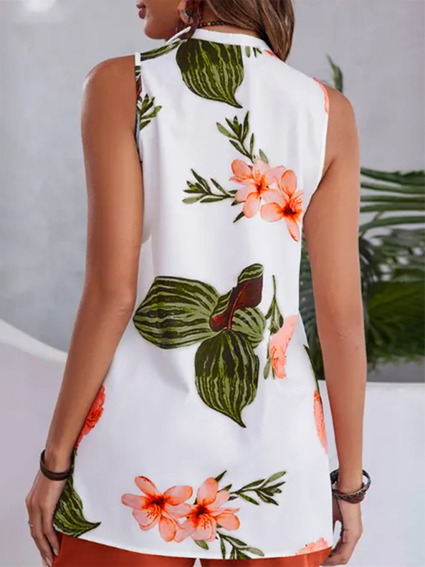 Women's Printed Casual Vacation Top and Shorts Set-[Adult]-[Female]-2022 Online Blue Zone Planet