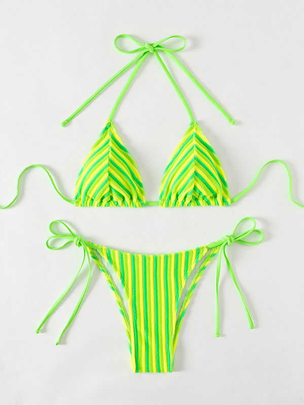 Halter neck bikini summer beach vacation swimsuit-TOPS / DRESSES-[Adult]-[Female]-Green-XS-2022 Online Blue Zone Planet