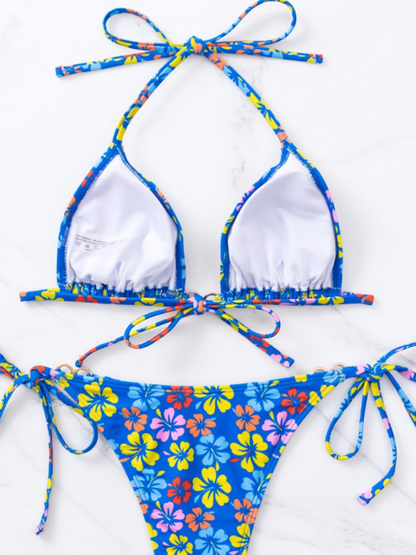 Triangle Cup Printed Lace-Up Sexy Bikini Swimsuit-[Adult]-[Female]-2022 Online Blue Zone Planet