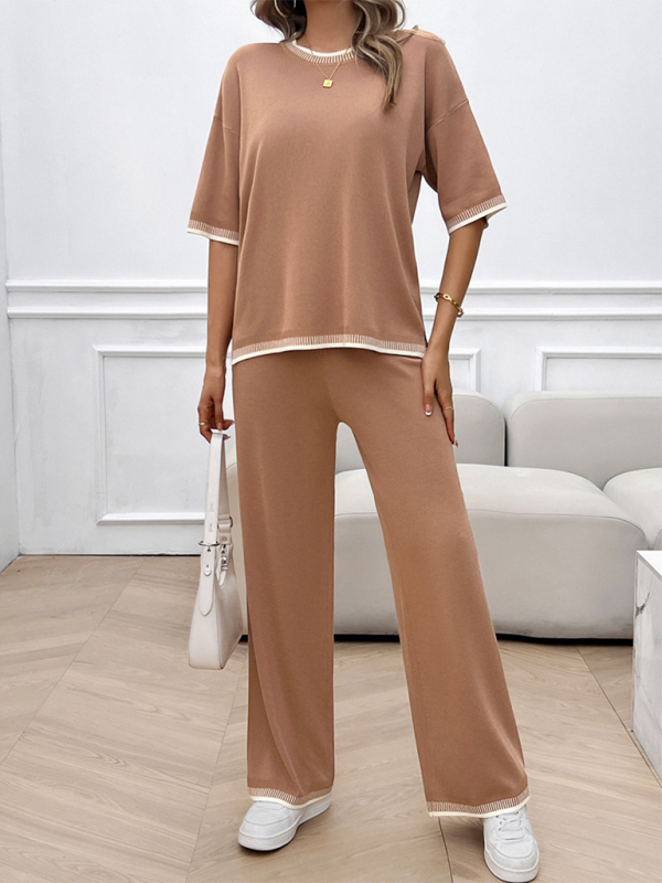 New spring and summer casual temperament sweater and trousers suit-[Adult]-[Female]-2022 Online Blue Zone Planet