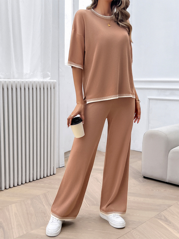 New spring and summer casual temperament sweater and trousers suit-[Adult]-[Female]-2022 Online Blue Zone Planet