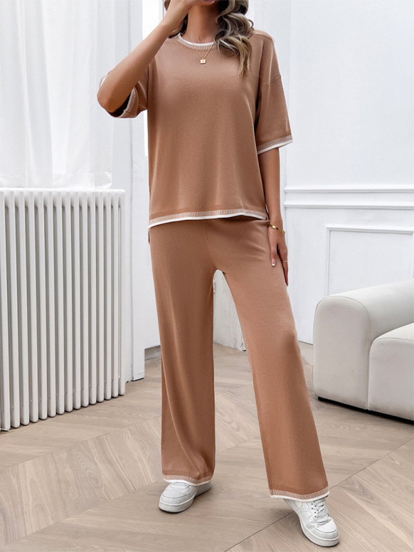 New spring and summer casual temperament sweater and trousers suit-[Adult]-[Female]-2022 Online Blue Zone Planet