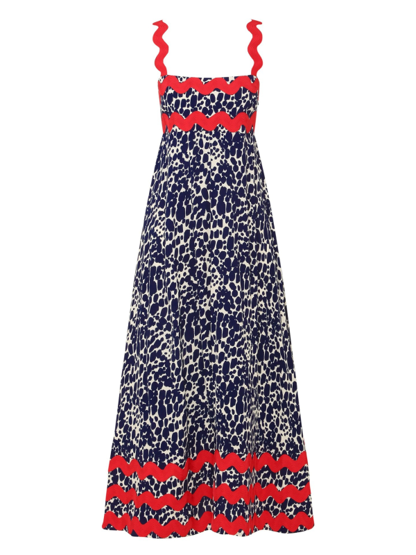 Mia's Small Floral Wave Sling A-line Midi Dress-TOPS / DRESSES-[Adult]-[Female]-2022 Online Blue Zone Planet