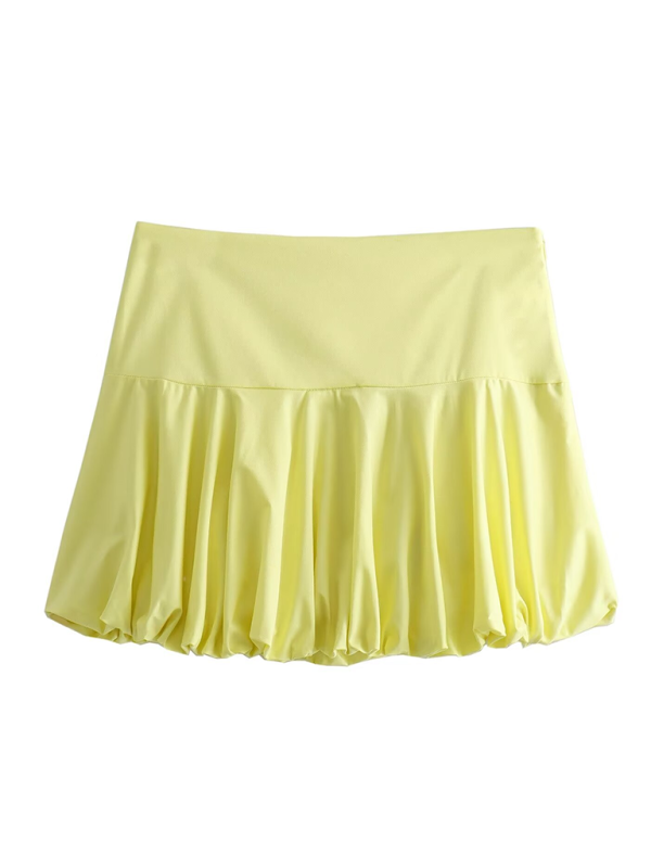 New round neck zipper pocket balloon short vest / pleated skirt-[Adult]-[Female]-Skirt-XS-2022 Online Blue Zone Planet