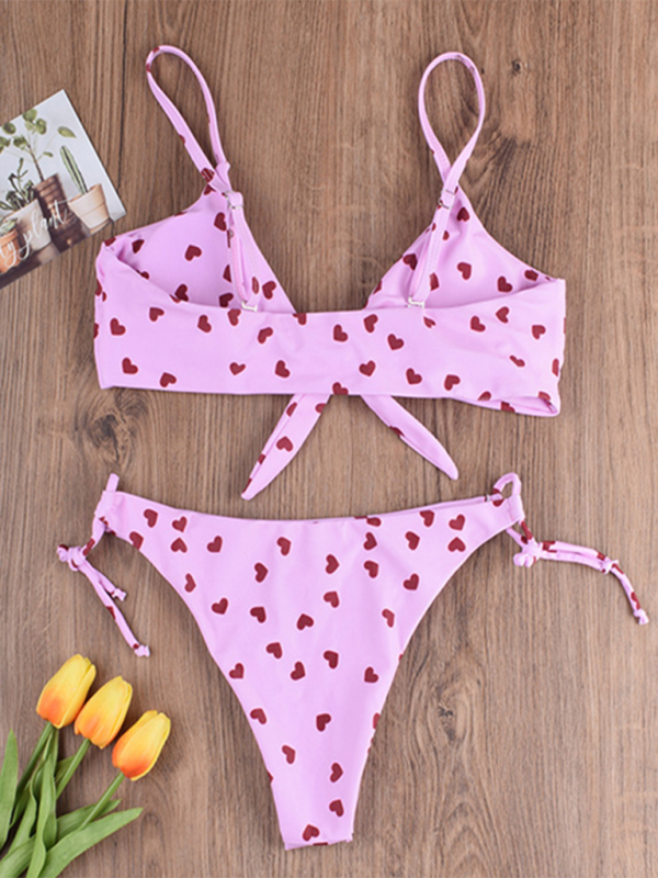 New sexy two-piece swimsuit love sunflower print bikini-[Adult]-[Female]-2022 Online Blue Zone Planet