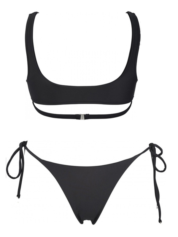 New two-piece swimsuit solid color love ring swimsuit-[Adult]-[Female]-2022 Online Blue Zone Planet